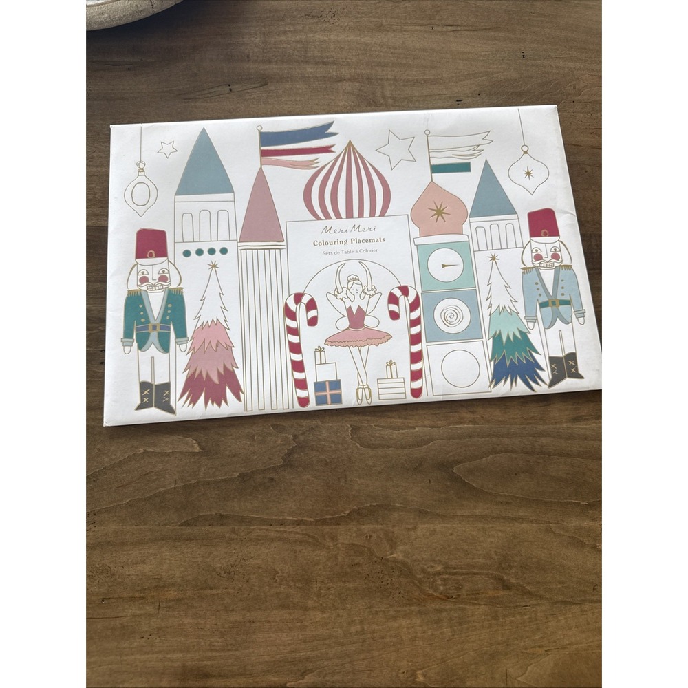 Meri Meri Coloring Foil Placemats 8x16 3/4x11" Holiday